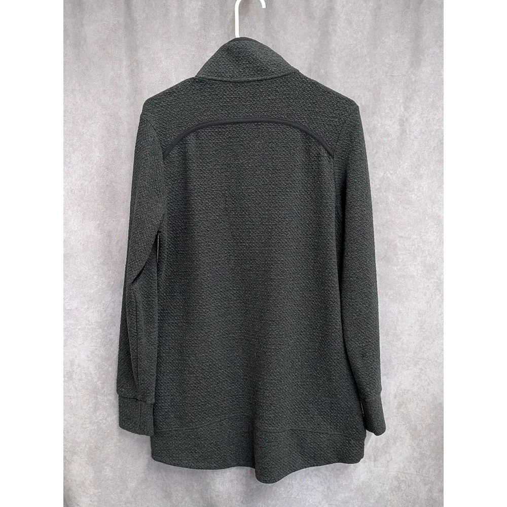 Avia Mens Textured Fleece Full Zip Jacket Charcoal Gray Mock Neck RN52469 Size M
